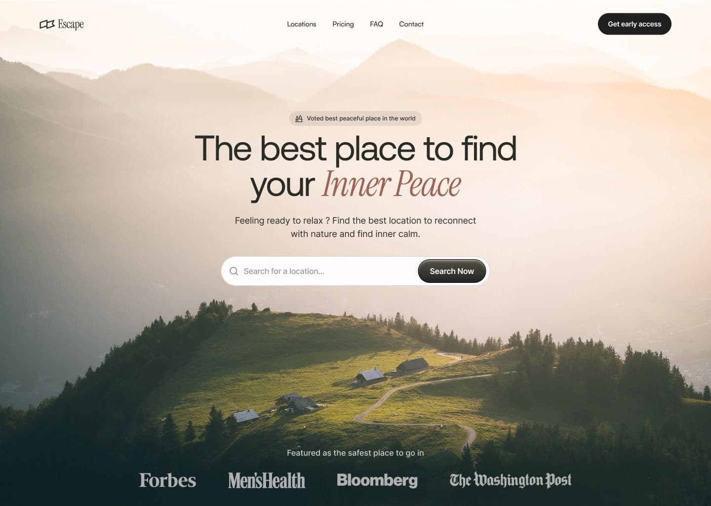 Featured Landing Page Design Showcase on Laptop