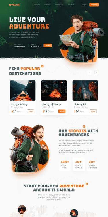 Responsive Landing Page View on Phone