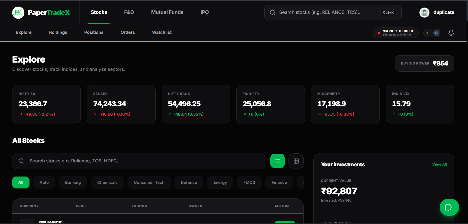 PaperTradex